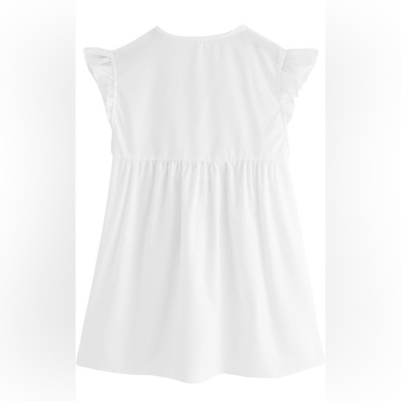 NWT Floerns Women's Ruffle Striped Mexican Embroidered Babydoll Blouse Top sz M - Picture 2 of 9